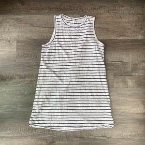 Old Navy Sleeveless White with Navy Blue Stripes Dress Size Large